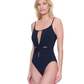 Side View Of Gottex Beaute Luxury Lingerie Strap One Piece Swimsuit | Gottex Beauty Black