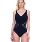 Front View Of Gottex Day Dreamer High Neck Halter One Piece Swimsuit | Gottex Day Dreamer Black