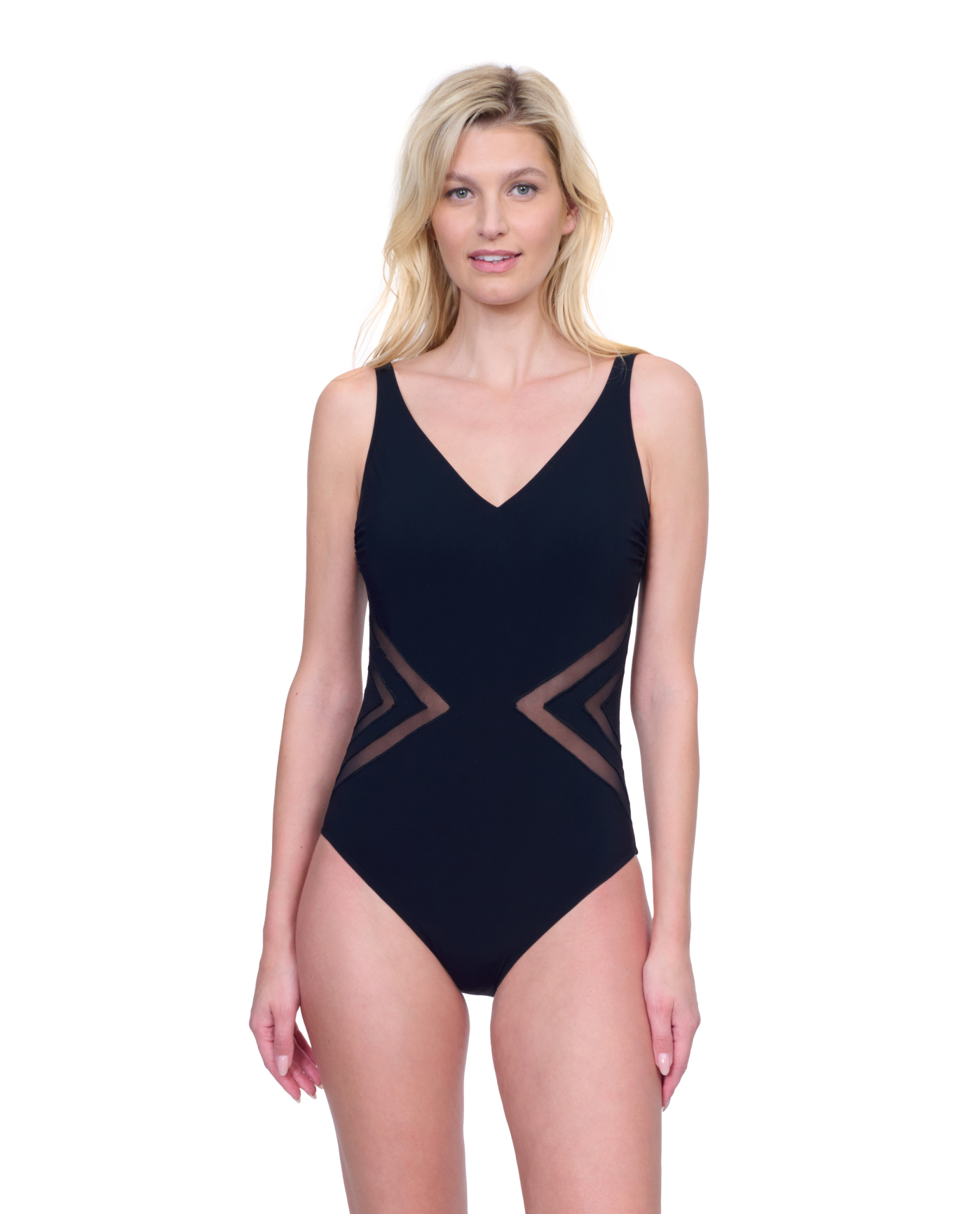 Front View Of Gottex Day Dreamer High Neck Halter One Piece Swimsuit | Gottex Day Dreamer Black