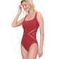 Side View Of Gottex Day Dreamer Full Coverage Square Neck One Piece Swimsuit | Gottex Day Dreamer Spice