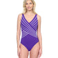 Front View Of Gottex Embrace V-Neck Surplice One Piece Swimsuit | GOTTEX EMBRACE PURPLE