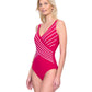 Side View Of Gottex Embrace V-Neck Surplice One Piece Swimsuit | GOTTEX EMBRACE FUCHSIA