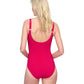 Back View Of Gottex Embrace Full Coverage Square Neck One Piece Swimsuit | GOTTEX EMBRACE FUCHSIA