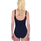 Back View Of Gottex Enchanted Sun Full Coverage Square Neck One Piece Swimsuit | Gottex Enchanted Sun Black Multi