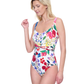 Side View Of Gottex Garden Dream Sweetheart Neck One Piece Swimsuit | Gottex Garden Dream Off White Multi