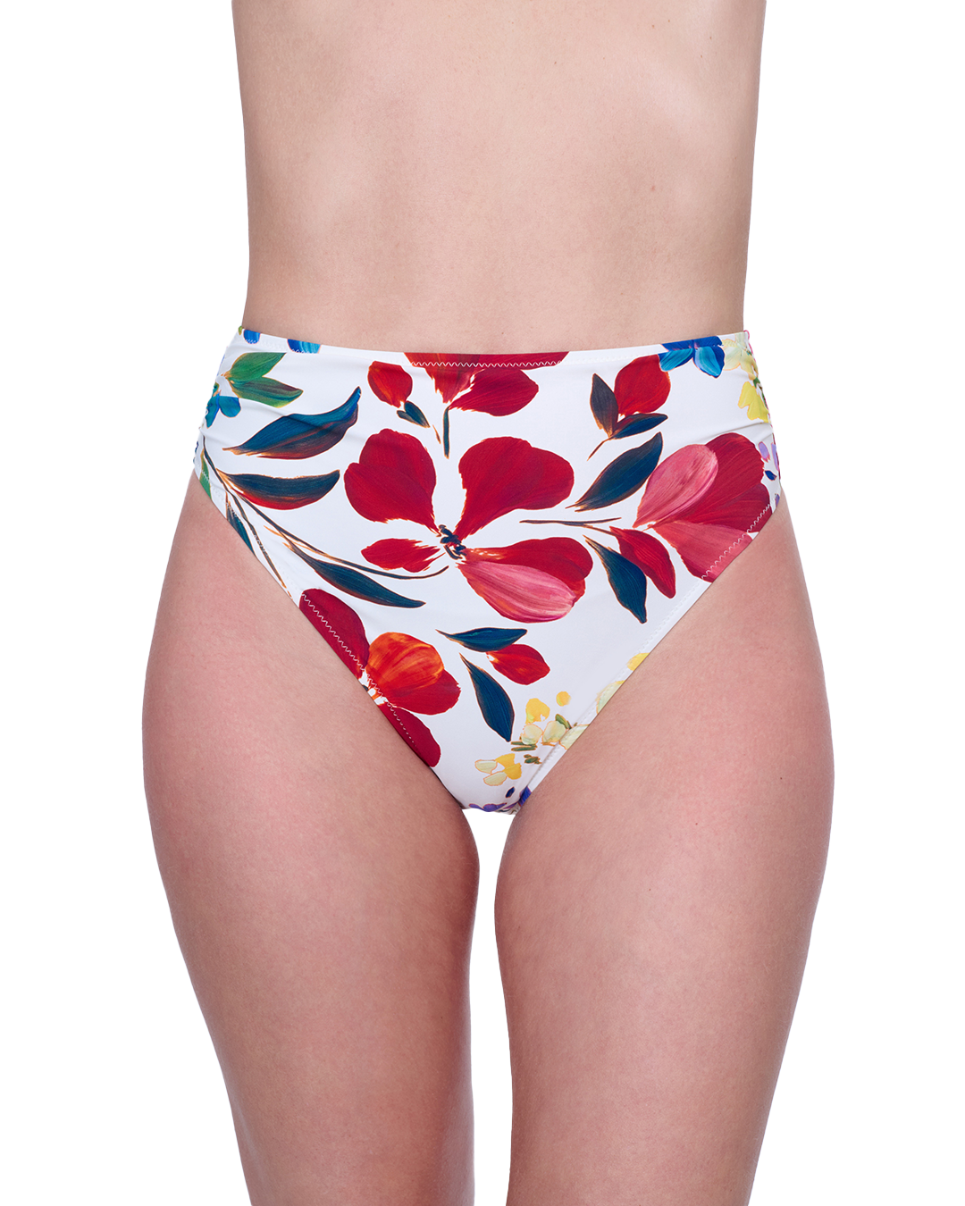 Front View Of Gottex Garden Dream High Waist Swim Bottom | Gottex Garden Dream Off White Multi