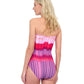 Back View Of Gottex Golden Hour Bandeau Strapless One Piece Swimsuit | GOTTEX GOLDEN HOUR PINK