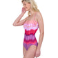 Side View Of Gottex Golden Hour Bandeau Strapless One Piece Swimsuit | GOTTEX GOLDEN HOUR PINK