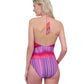 Alternate Back View Of Gottex Golden Hour High Neck Halter One Piece Swimsuit | GOTTEX GOLDEN HOUR PINK