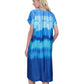 Back View Of Gottex Golden Hour V-Neck Long Tunic Cover Up | GOTTEX GOLDEN HOUR BLUE