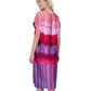 Back View Of Gottex Golden Hour V-Neck Long Tunic Cover Up | GOTTEX GOLDEN HOUR PINK