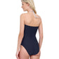 Back View Of Gottex Harbourside Textured Knotted Bandeau Halter One Piece Swimsuit | GOTTEX HARBOURSIDE BLACK