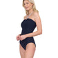 Side View Of Gottex Harbourside Textured Knotted Bandeau Halter One Piece Swimsuit | GOTTEX HARBOURSIDE BLACK