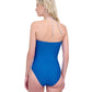 Back View Of Gottex Harbourside Textured Knotted Bandeau Halter One Piece Swimsuit | GOTTEX HARBOURSIDE COBALT