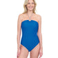 Front View Of Gottex Harbourside Textured Knotted Bandeau Halter One Piece Swimsuit | GOTTEX HARBOURSIDE COBALT