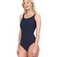 Side View View Of Gottex Harbourside Textured Mastectomy High Neck One Piece Swimsuit | GOTTEX HARBOURSIDE BLACK