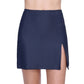 Front View Of Gottex Harbourside Textured Cover Up Mini Skirt With Slit | GOTTEX HARBOURSIDE BLACK