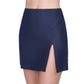 Side View Of Gottex Harbourside Textured Cover Up Mini Skirt With Slit | GOTTEX HARBOURSIDE BLACK