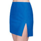 Side View Of Gottex Harbourside Textured Cover Up Mini Skirt With Slit | GOTTEX HARBOURSIDE COBALT