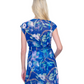 Back View Of Gottex Memories of Capri Short Surplice Wrap Dress Swim Cover up | Gottex Memories of Capri Blue Multi