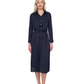 Front View Of Gottex Montecarlo Shirt Dress with Long Sleeves and Belt Swim Cover up | Gottex Montecarlo Black