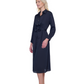 Side View Of Gottex Montecarlo Shirt Dress with Long Sleeves and Belt Swim Cover up | Gottex Montecarlo Black