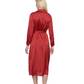 Back View Of Gottex Montecarlo Shirt Dress with Long Sleeves and Belt Swim Cover up | Gottex Montecarlo Paprika