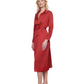 Side View Of Gottex Montecarlo Shirt Dress with Long Sleeves and Belt Swim Cover up | Gottex Montecarlo Paprika