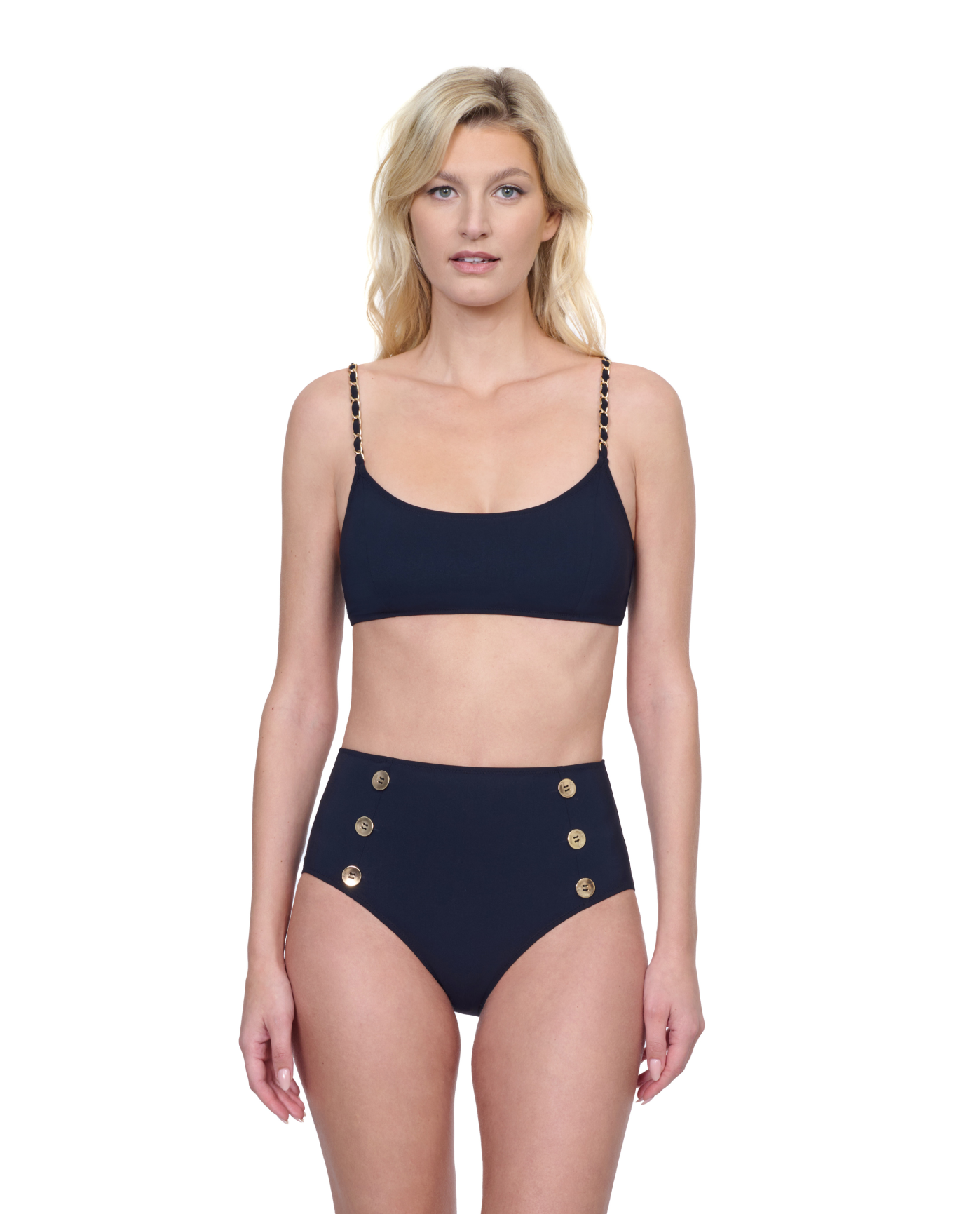 Front View Of Gottex Montecarlo Bralette Bikini Swim Top | Gottex Montecarlo Black