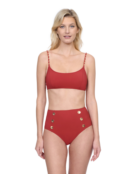 Front View Of Gottex Montecarlo Bralette Bikini Swim Top | Gottex Montecarlo Paprika