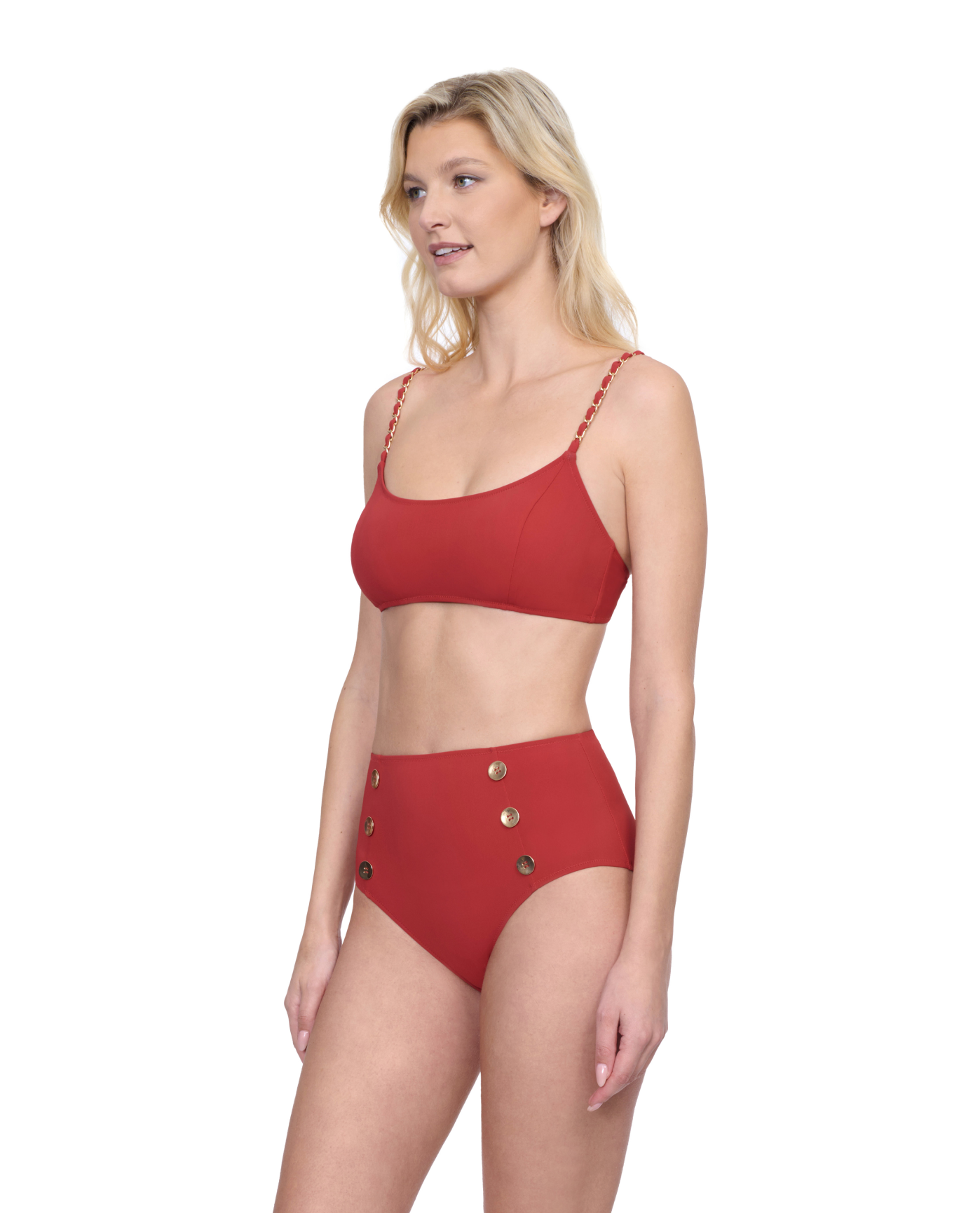 Side View Of Gottex Montecarlo Bralette Bikini Swim Top | Gottex Montecarlo Paprika