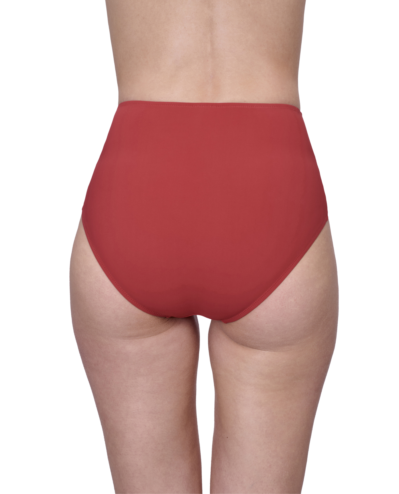 Back View Of Gottex Montecarlo High Waist Swim Bottom with Buttons Details | Gottex Montecarlo Paprika