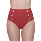 Front View Of Gottex Montecarlo High Waist Swim Bottom with Buttons Details | Gottex Montecarlo Paprika