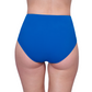 Back View Of Gottex Montecarlo High Waist Swim Bottom with Buttons Details | Gottex Montecarlo Cobalt