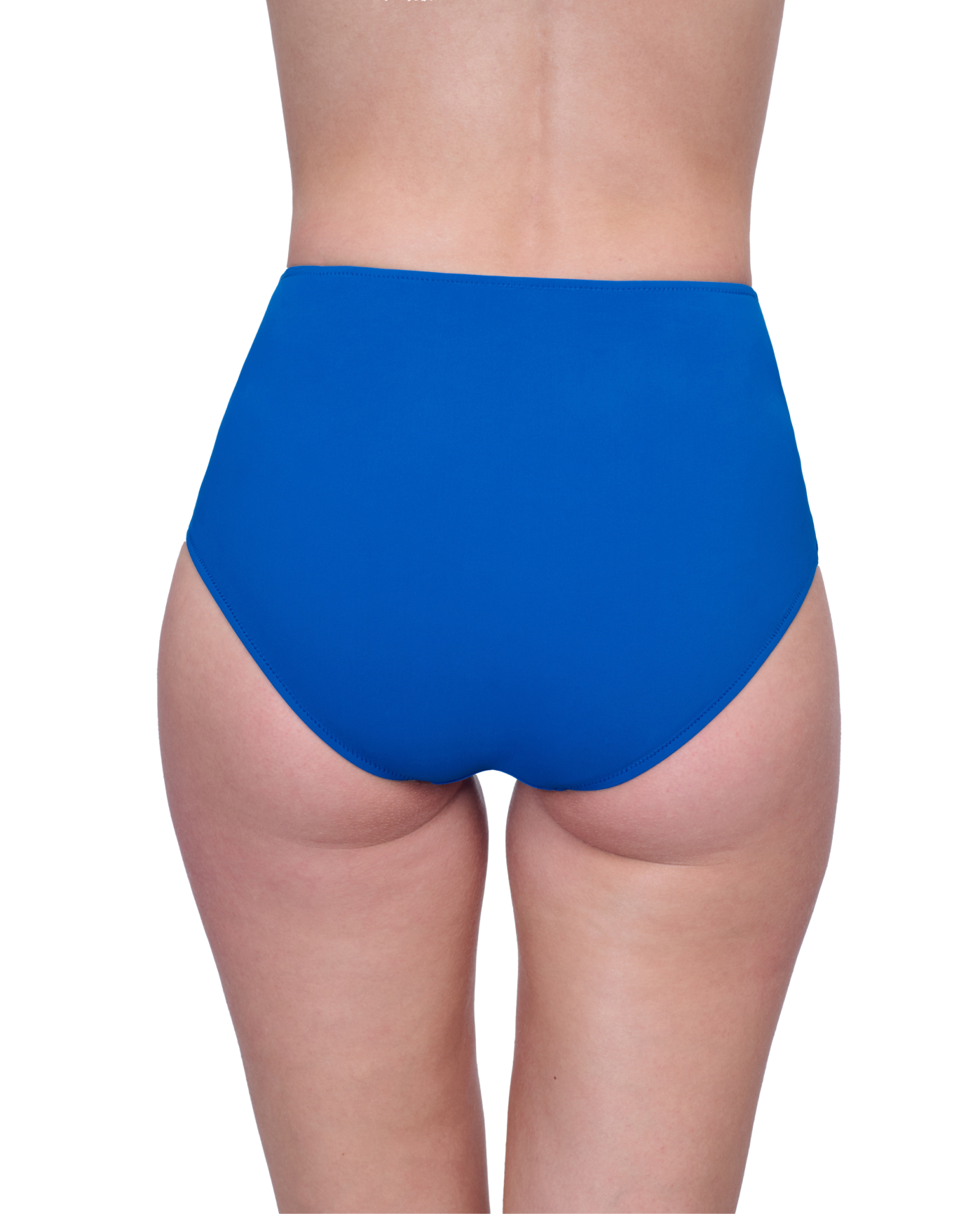 Back View Of Gottex Montecarlo High Waist Swim Bottom with Buttons Details | Gottex Montecarlo Cobalt