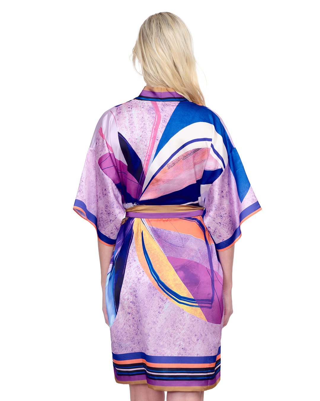 Back View Of Gottex Paradiso Robe with Flutter Sleeves and Tie | Gottex Paradiso Multi