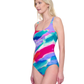 Side View Of Gottex Palma De Mallorca V Neck Surplice One Piece Swimsuit | Gottex Paradiso Multi