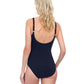 Back View Of Gottex Rose Bud Full Coverage Surplice One Piece Swimsuit | GOTTEX ROSE BUD BLACK