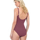 Back View Of Gottex Rose Bud Full Coverage Surplice One Piece Swimsuit | GOTTEX ROSE BUD MAUVE