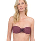 Alternate Front View Of Gottex Rose Bud Halter Bandeau Bikini Top | GOTTEX ROSE BUD MAUVE