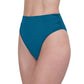 Side View Of Gottex Rose Bud High Waist High Leg Bikini Bottom | GOTTEX ROSE BUD TEAL