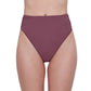 Front View Of Gottex Rose Bud High Waist High Leg Bikini Bottom | GOTTEX ROSE BUD MAUVE