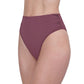 Side View Of Gottex Rose Bud High Waist High Leg Bikini Bottom | GOTTEX ROSE BUD MAUVE