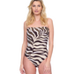 Front View Of Gottex Wildest Dream Bandeau One Piece Swimsuit | Gottex Wildest Dream Brown Multi