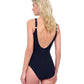 Back View Of Gottex Water Lily Mastectomy High Neck One Piece Swimsuit | GOTTEX WATER LILY BLACK