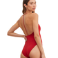 Back View Of Au Naturel Timeless Chic Alex V Neck Open T-Back One Piece | Au Natural Paprika