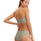 Back View Of Au Naturel Golden Hour Emma Bandeau Swim Top | Au Naturel Olive-Ivory