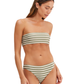 Front View Of Au Naturel Golden Hour Emma Bandeau Swim Top | Au Naturel Olive-Ivory