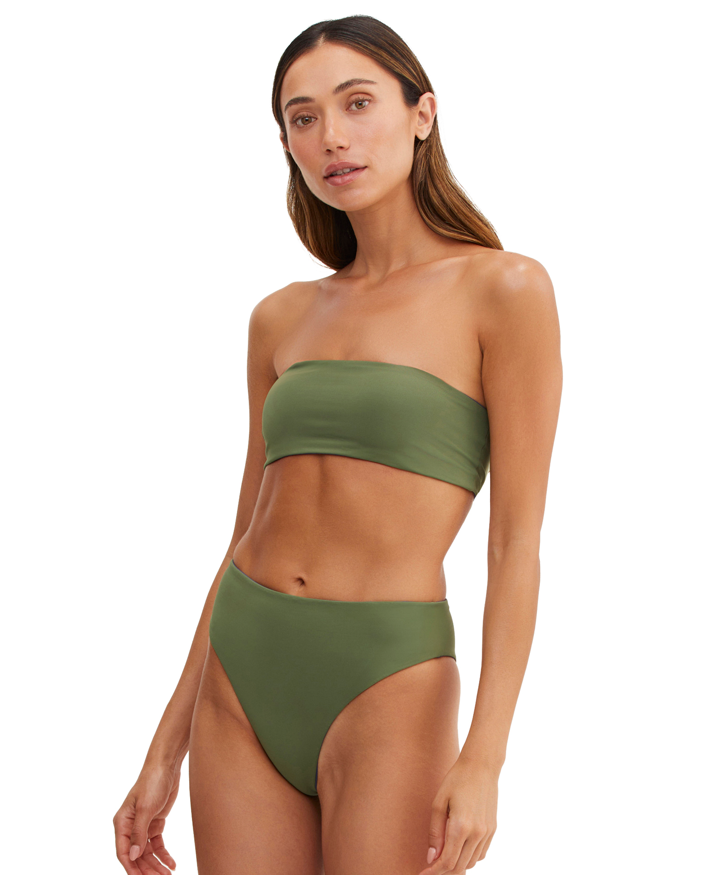 Side View Of Au Naturel Endless Summer Emma Bandeau Swim Top | Au Naturel Clay-Spice