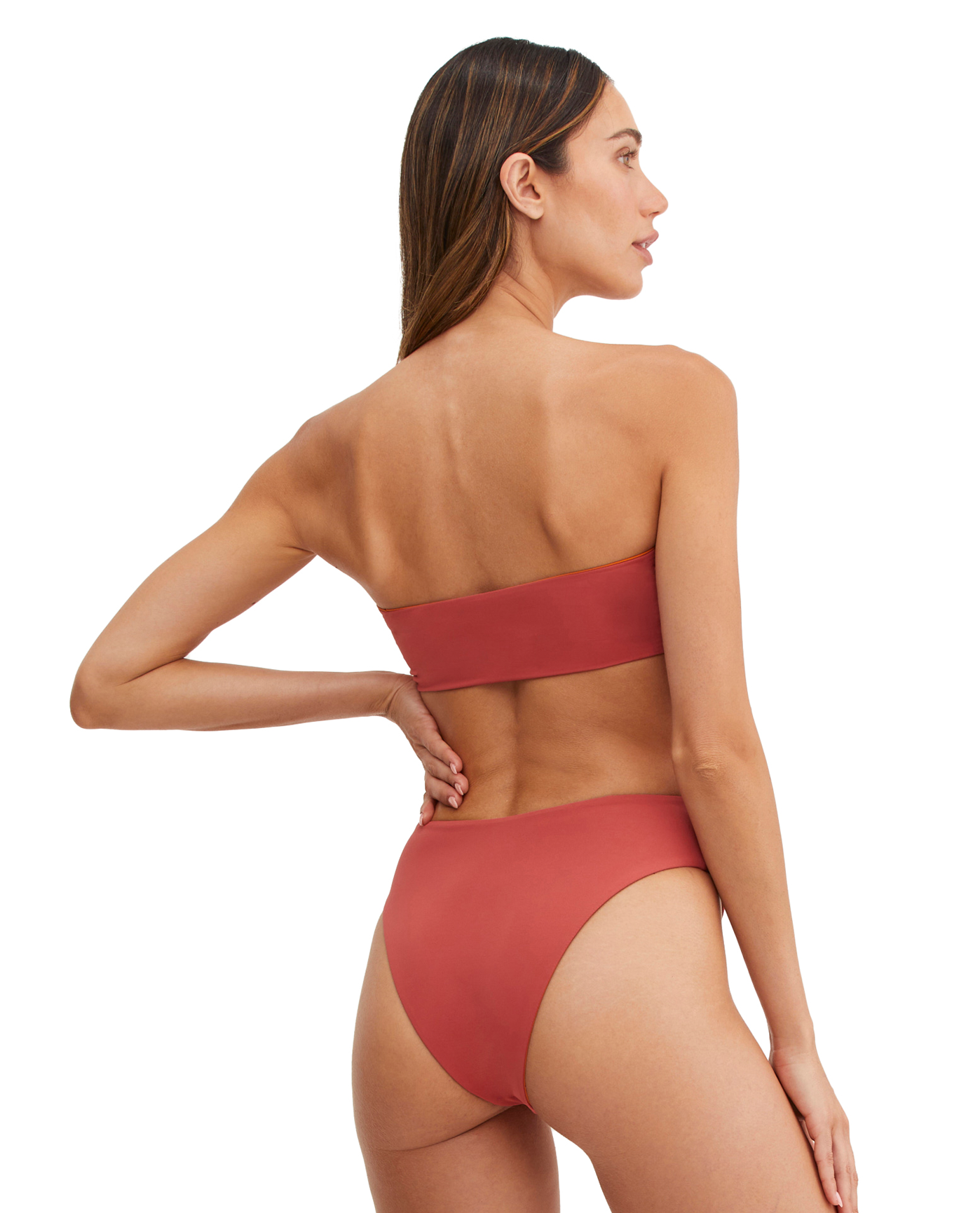 Back View Of Au Naturel Endless Summer Emma Bandeau Swim Top | Au Naturel Clay-Spice